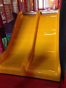 Double slide in toddler area